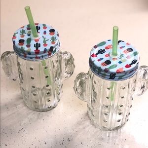 Cactus Mason Jar Tumblers